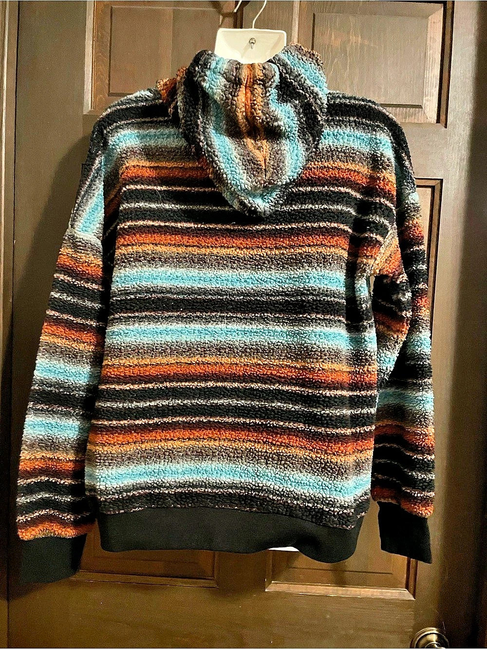 Shyanne Striped Pullover Hoodie in Black & Blue Small - Picture 2 of 9